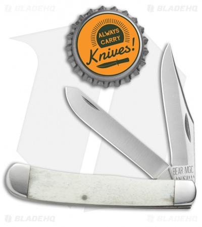 Bear and Son Trapper Pocket Knife 2.875" White Bone WSB54 