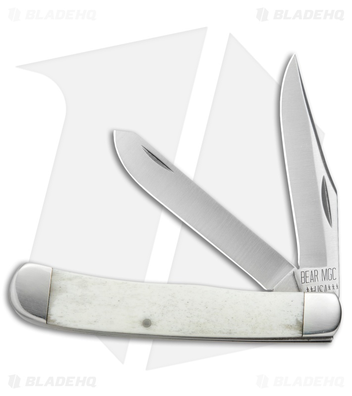 Bear and Son Trapper Pocket Knife 2.875" White Bone WSB54 
