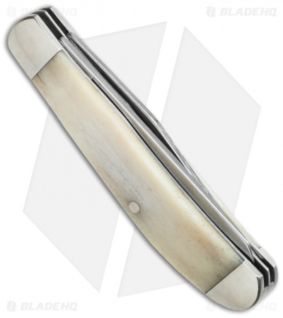 Bear & Son Cutlery 2015 Grandfather's Mini Trapper 3.5" Smooth White Bone D-2015