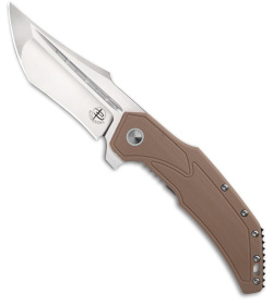 Begg Knives Astio Frame Lock Knife Tan G-10 (3.5" Satin) BG009