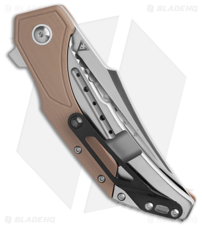Begg Knives Astio Frame Lock Knife Tan G-10 (3.5" Satin) BG009