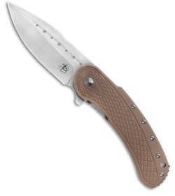 Begg Knives Bodega Frame Lock Knife Tan G-10 (3.5" Satin) BG011