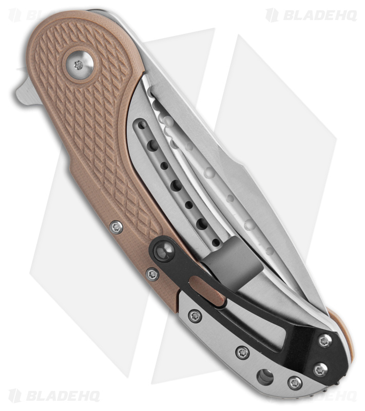 Begg Knives Bodega Frame Lock Knife Tan G-10 (3.5" Satin) BG011