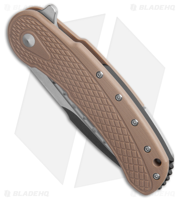 Begg Knives Bodega Frame Lock Knife Tan G-10 (3.5" Satin) BG011