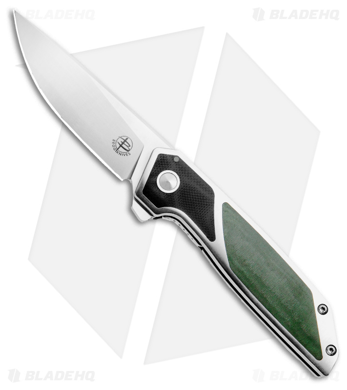 Begg Knives Diamici Knife Black/Green  G-10 (3" Satin) BG014