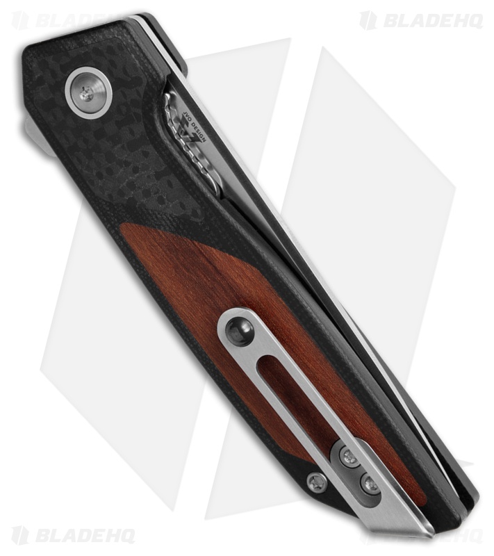 Begg Knives Diamici Liner Lock Knife SS + Black G-10/ Wood (3" Satin) BG055
