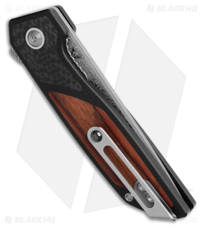 Begg Knives Diamici Liner Lock Knife SS + Black G-10/Wood (3" Damascus) BG056