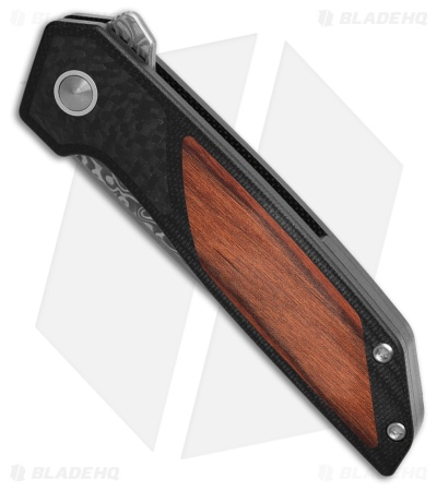 Begg Knives Diamici Liner Lock Knife SS + Black G-10/Wood (3" Damascus) BG056