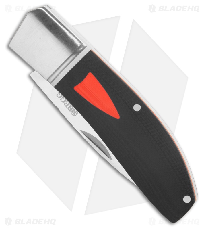Begg Knives JVO Design Spear Point Slip Joint Knife Black/Red G-10 (3" Satin)