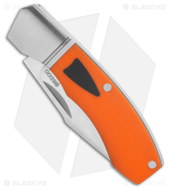Begg Knives JVO Design Mini Recurve Knife Black/Orange G-10 (2.1" Satin 14C28N)