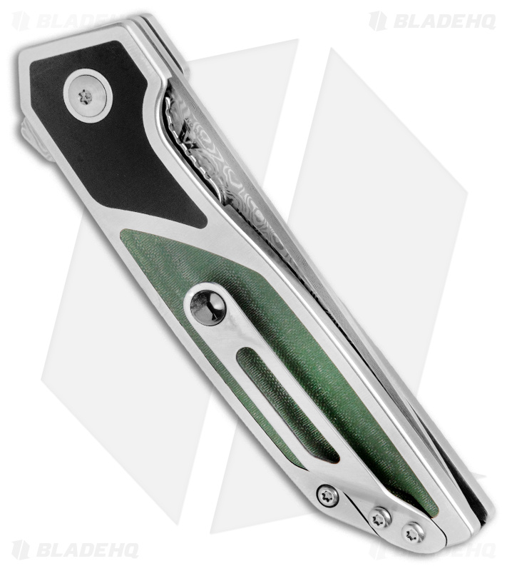Begg Knives Diamici Knife Black, Green Stainless Damascus