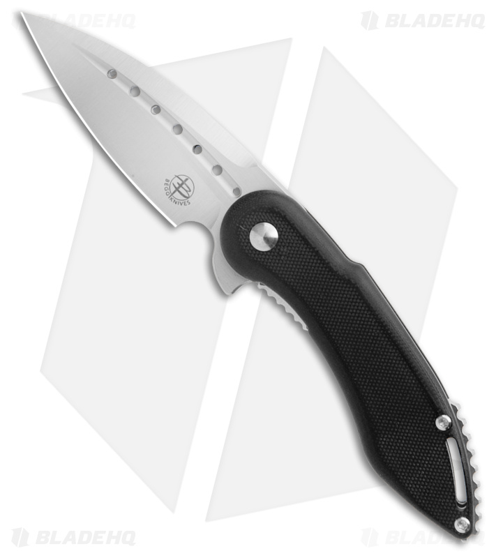 Begg Knives Mini Glimpse Knife Black G-10 (3" Satin D2)