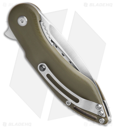 Begg Knives Mini Glimpse Knife OD Green G-10 (3" Satin D2) 