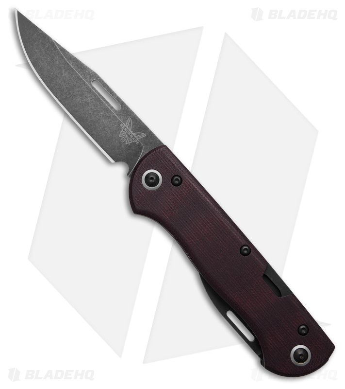 Benchmade Weekender Slip Joint Knife Burgundy Micarta (3" SW Black DLC) 317BK-2