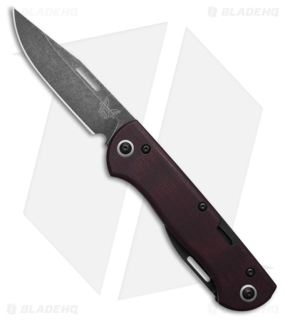 Benchmade Weekender Slip Joint Knife Burgundy Micarta (3" SW Black DLC) 317BK-2