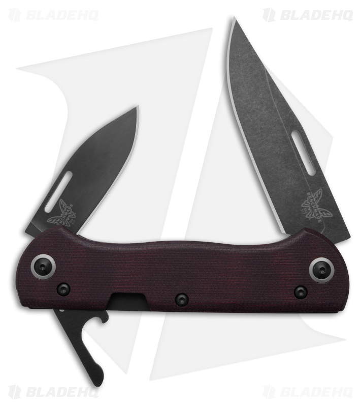 Benchmade Weekender Slip Joint Knife Burgundy Micarta (3" SW Black DLC) 317BK-2
