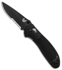 Benchmade Griptilian AXIS Lock Knife Black (3.5&quot; Black Serr) 551SBK-S30V | 3333