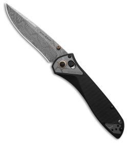 Benchmade Seven | Ten AXIS Lock Knife Black Aluminum/Ti (4" Damascus) 710-241