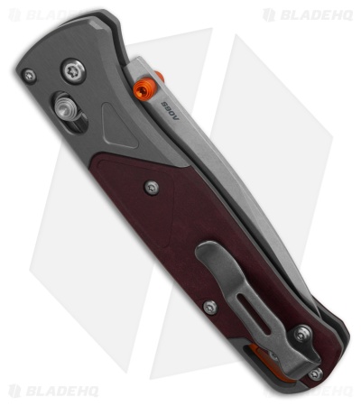 Benchmade Bugout AXIS Lock Knife Ash Gray Al/Redstone Richlite (3.2" SW)