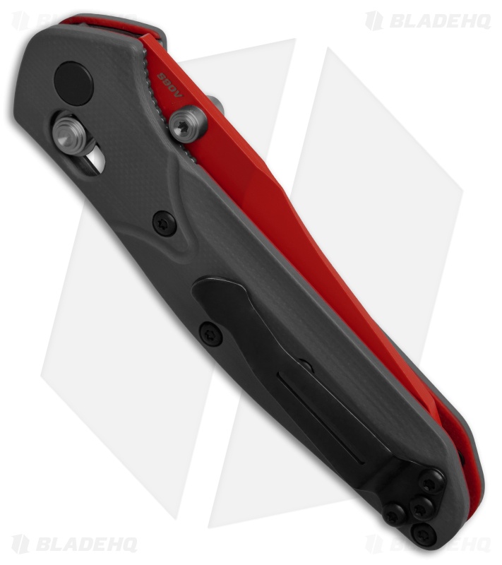 Benchmade Mini Osborne Pocket Knife | Gray/Red G-10 Benchmade Mini Osborne Pocket Knife | Gray/Red G-10