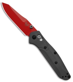 Benchmade Mini Osborne AXIS Lock Knife Gray/Red G-10 (2.9" Red) 945RD-2401