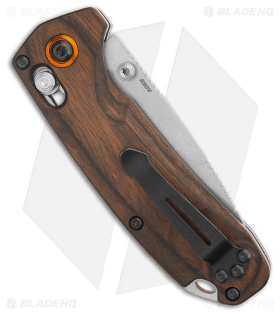 Benchmade North Fork AXIS Lock Knife Stabilized Wood (3" Stonewash) 15032