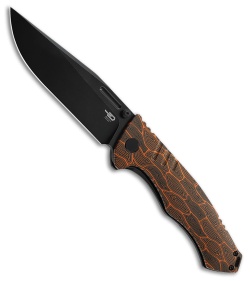 Bestech Koens Craft Keen II Frame Lock Knife Black/Orange G-10/Ti (4" Black SW)