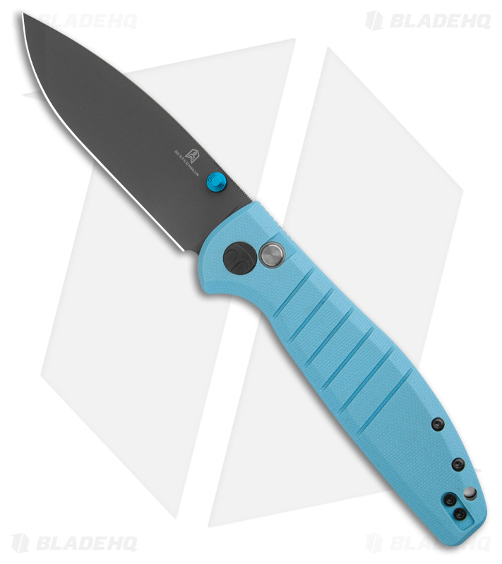 Bestechman Goodboy Button Lock Blue G-10 (3.54" Gray)