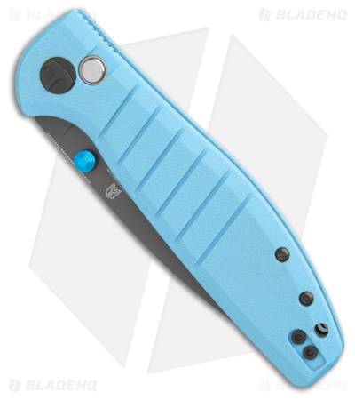 Bestechman Goodboy Button Lock Blue G-10 (3.54" Gray)