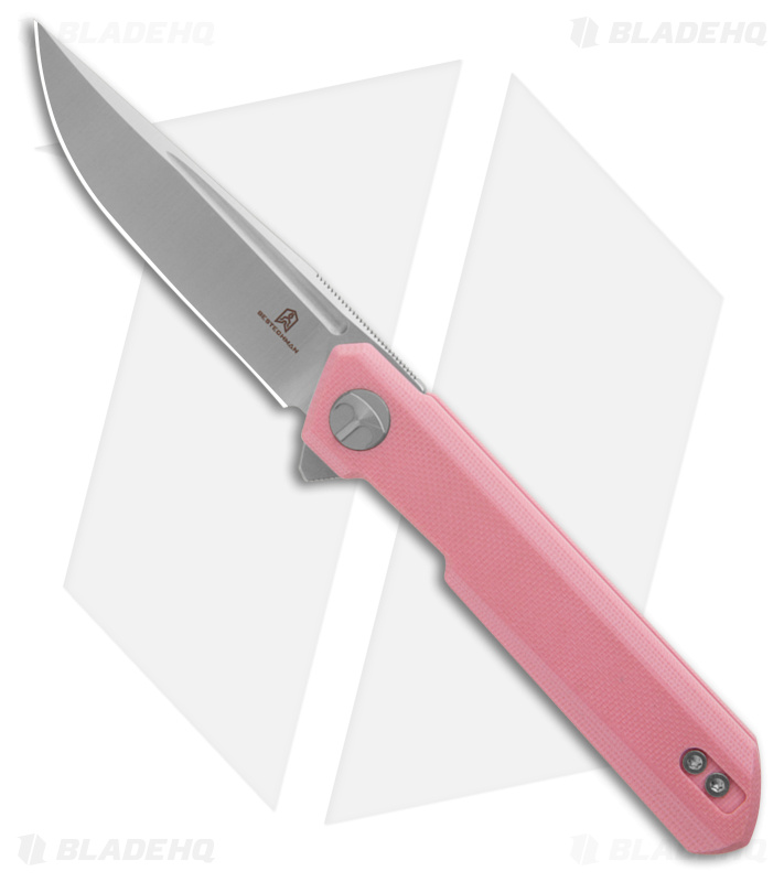 Bestechman Mini Dundee Liner Lock Knife Pink G-10 (2.9" Black)
