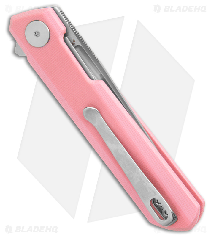 Bestechman Mini Dundee Liner Lock Knife Pink G-10 (2.9" Black)