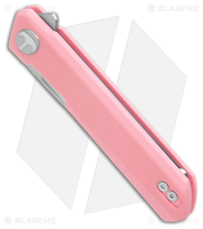 Bestechman Mini Dundee Liner Lock Knife Pink G-10 (2.9" Black)