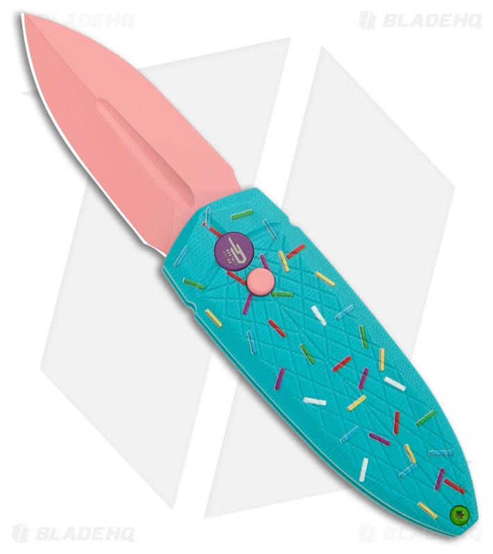 Bestech Knives Cricket/QUQU Button Lock Dessert Warrior® Remix (2.2" Pink)