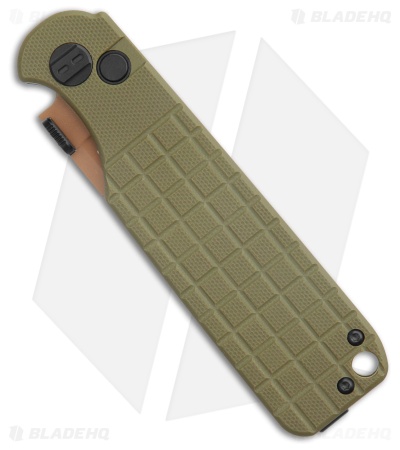 Bestech Knives GLOK Button Lock OD Green G-10 (3.5" Copper)