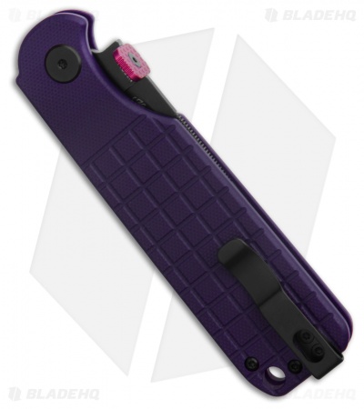 Bestech Knives GLOK Button Lock Purple G-10 (3.5" Black Stonewash 14C28N)
