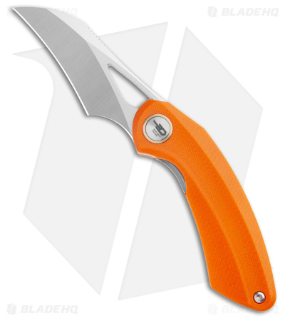 Bestech Knives Hel Bihai Liner Lock Knife Orange G-10 + Black (2.1" Satin/SW)