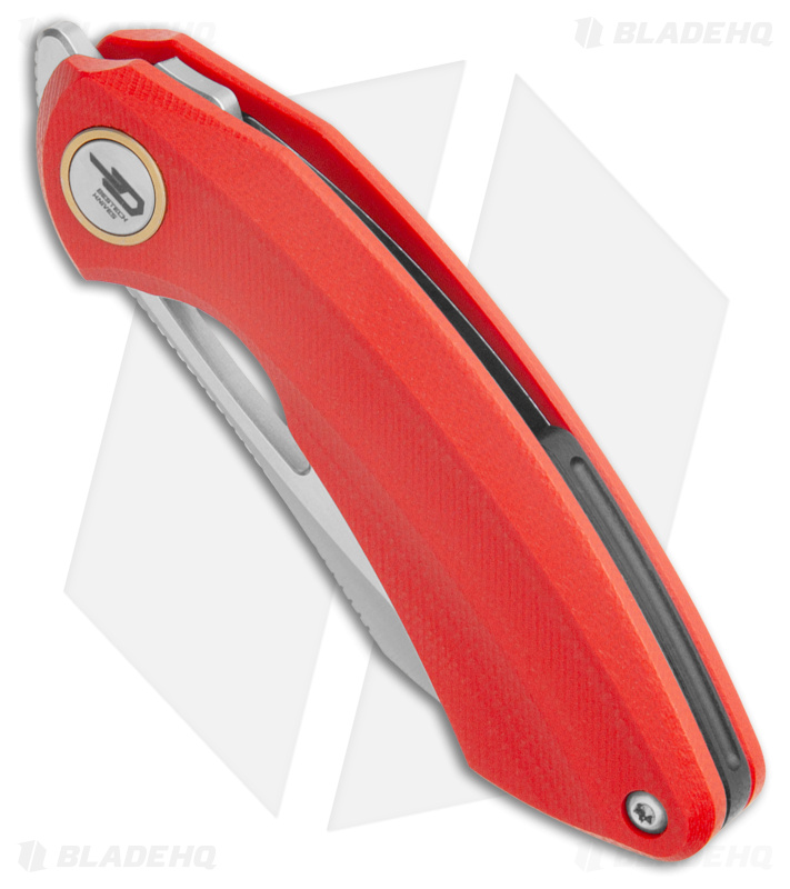 Bestech Knives Hel Bihai Liner Lock Knife Red G-10 + Black (2.1" Satin/Gray)