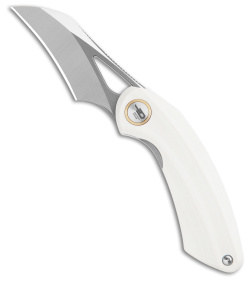 Bestech Knives Hel Bihai Liner Lock Knife White G-10 + Black (2.1" Satin/Gray)