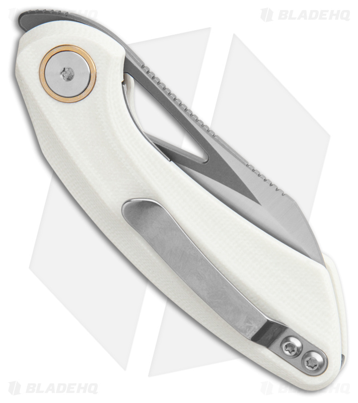 Bestech Knives Hel Bihai Liner Lock Knife White G-10 + Black (2.1" Satin/Gray)