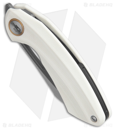 Bestech Knives Hel Bihai Liner Lock Knife White G-10 + Black (2.1" Satin/Gray)