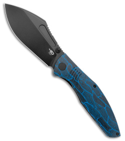 Bestech Knives Lockness Frame Lock Knife Blue G-10 (3.9" Black M390) 