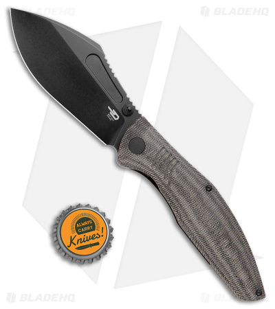 Bestech Knives Lockness Frame Lock Knife Black Micarta (3.9" Black M390) 