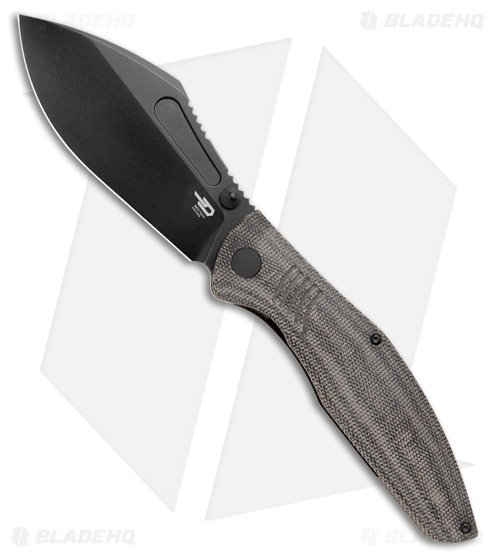 Bestech Knives Lockness Frame Lock Knife Black Micarta (3.9" Black M390)