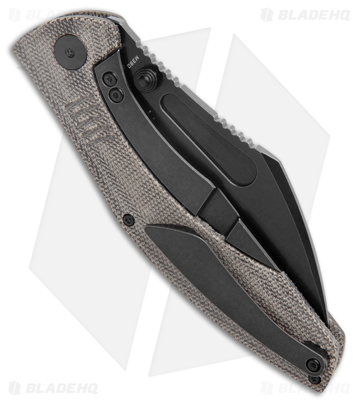 Bestech Knives Lockness Frame Lock Knife Black Micarta (3.9" Black M390) 