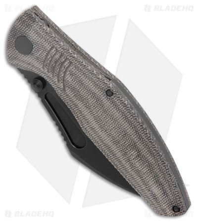 Bestech Knives Lockness Frame Lock Knife Black Micarta (3.9" Black M390) 