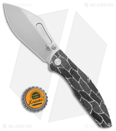 Bestech Knives Lockness Folding Knife Black/White G-10 (3.9" SW M390) 