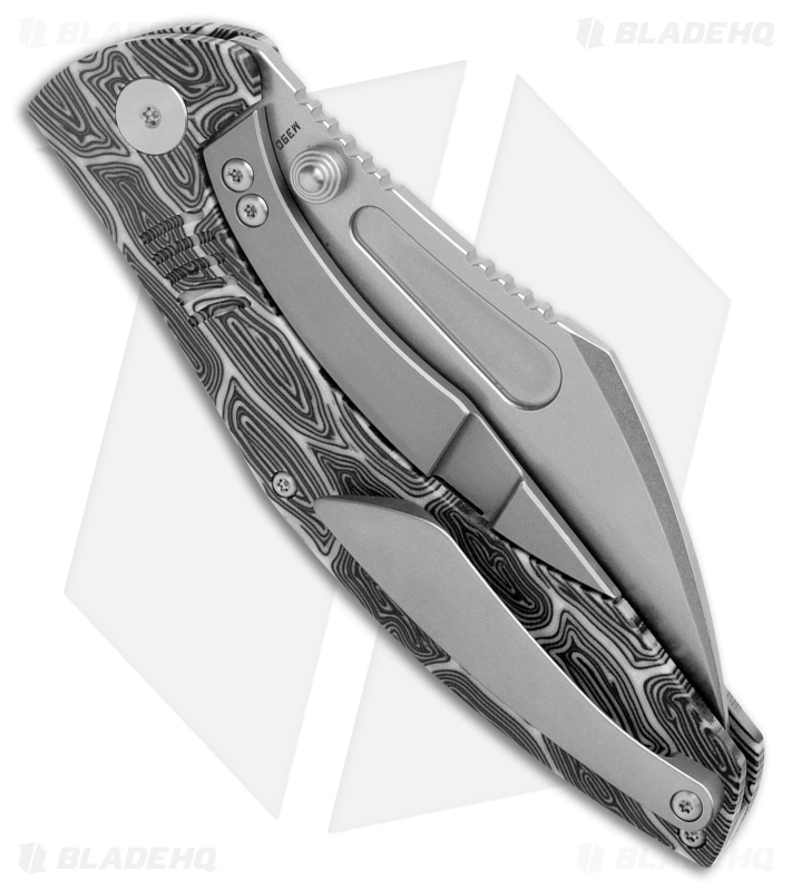Bestech Knives Lockness Folding Knife Black/White G-10 (3.9" SW M390) 