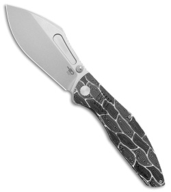 Bestech Knives Lockness Folding Knife Black/White G-10 (3.9" SW M390) 