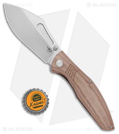 Bestech Knives Lockness Frame Lock Knife Natural Micarta (3.9" SW M390) 