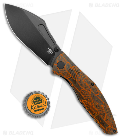Bestech Knives Lockness Frame Lock Knife Orange G-10 (3.9" Black M390) 